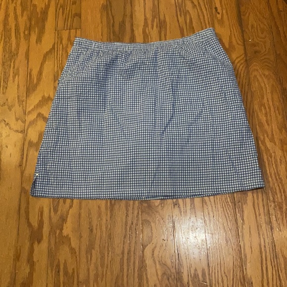 C.D. Petites Women’s Blue and White Plaid Skort with Elastic Waistband PM - Picture 2 of 6